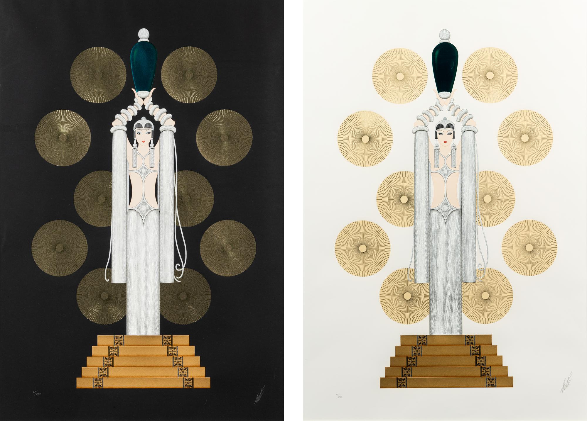 Emerald Vase I (White) and Emerald Vase II (Black) (two works)