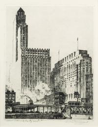 [ARCHITECTURE]. A group of 11 drypoint etchings by James Swann, Leon Pescheret, Chester S. Danforth and others.
