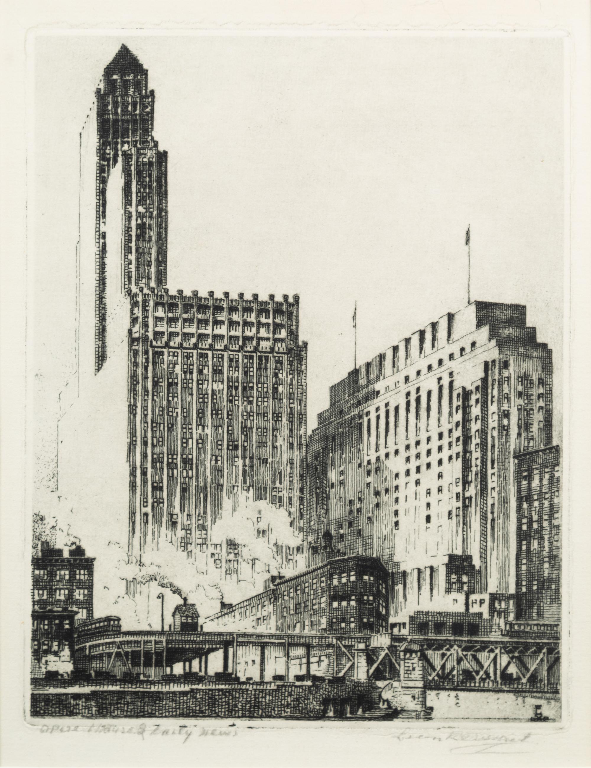 [ARCHITECTURE]. A group of 11 drypoint etchings by James Swann, Leon Pescheret, Chester S. Danforth and others.