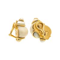 SEAMAN SCHEPPS, SHELL AND CULTURED PEARL EARCLIPS