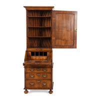 A George II Walnut Secretary Bookcase