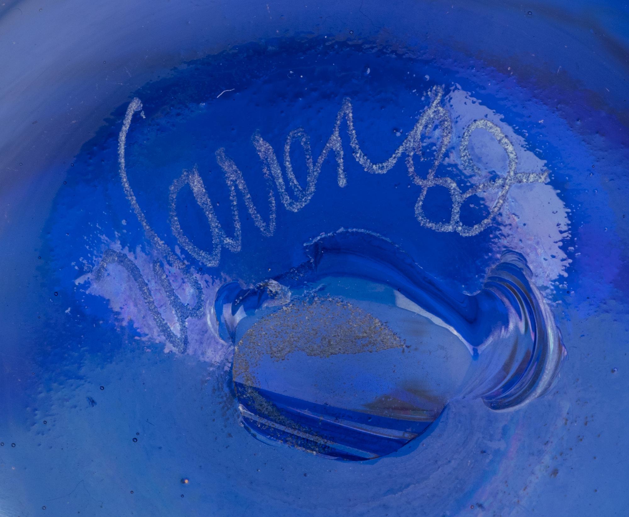 A Group of Bohemian Blue Cut-to-Clear Glass Drinkware