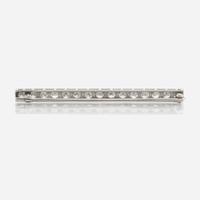An antique diamond and platinum brooch