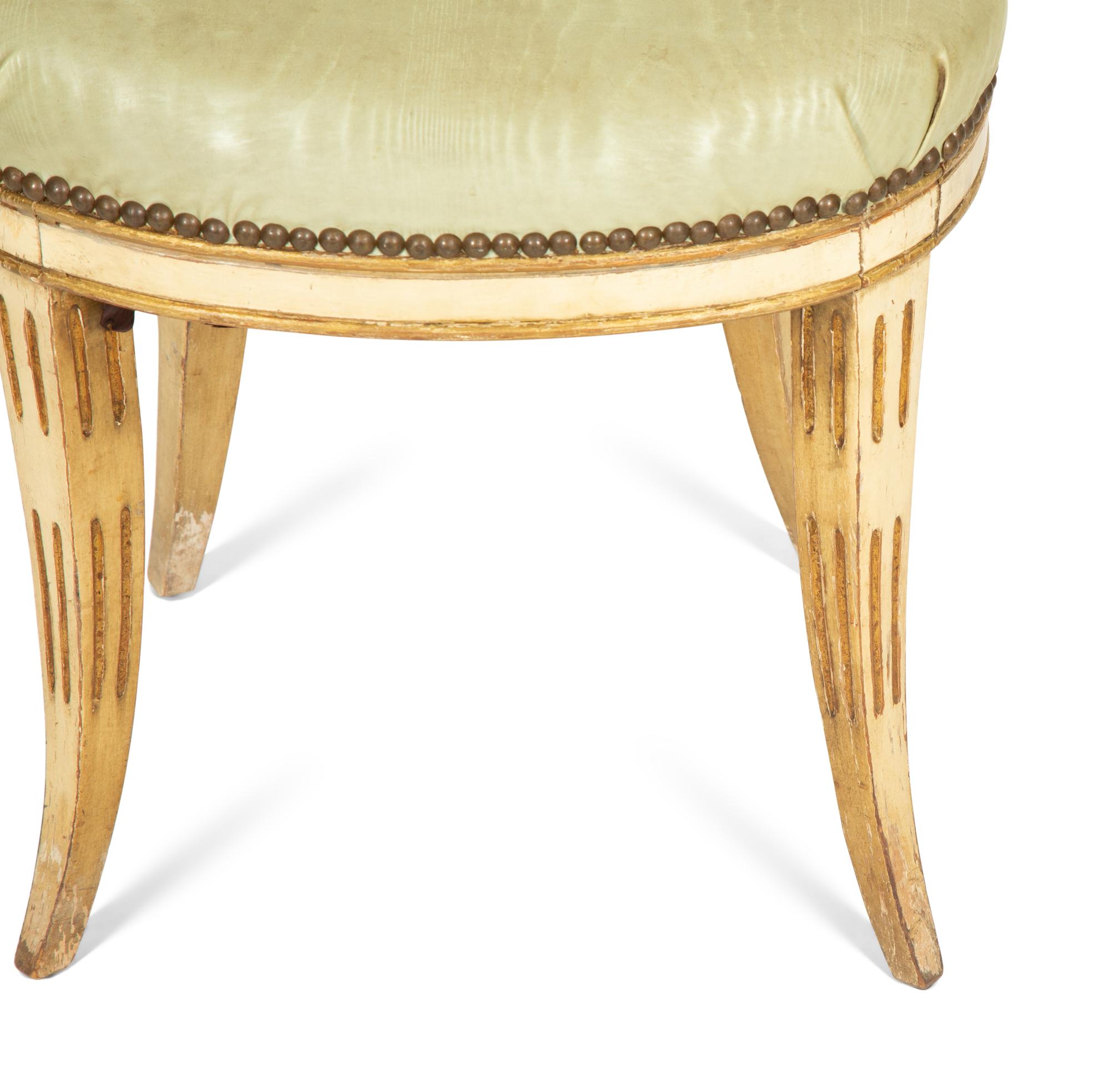 A Venetian Grotto Style Cream-Painted and Parcel Gilt Shell-Back Chair