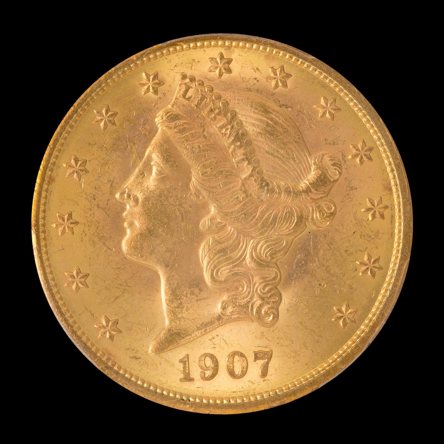 A United States 1907 Liberty Head $20 Gold Coin