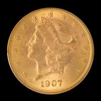 A United States 1907 Liberty Head $20 Gold Coin