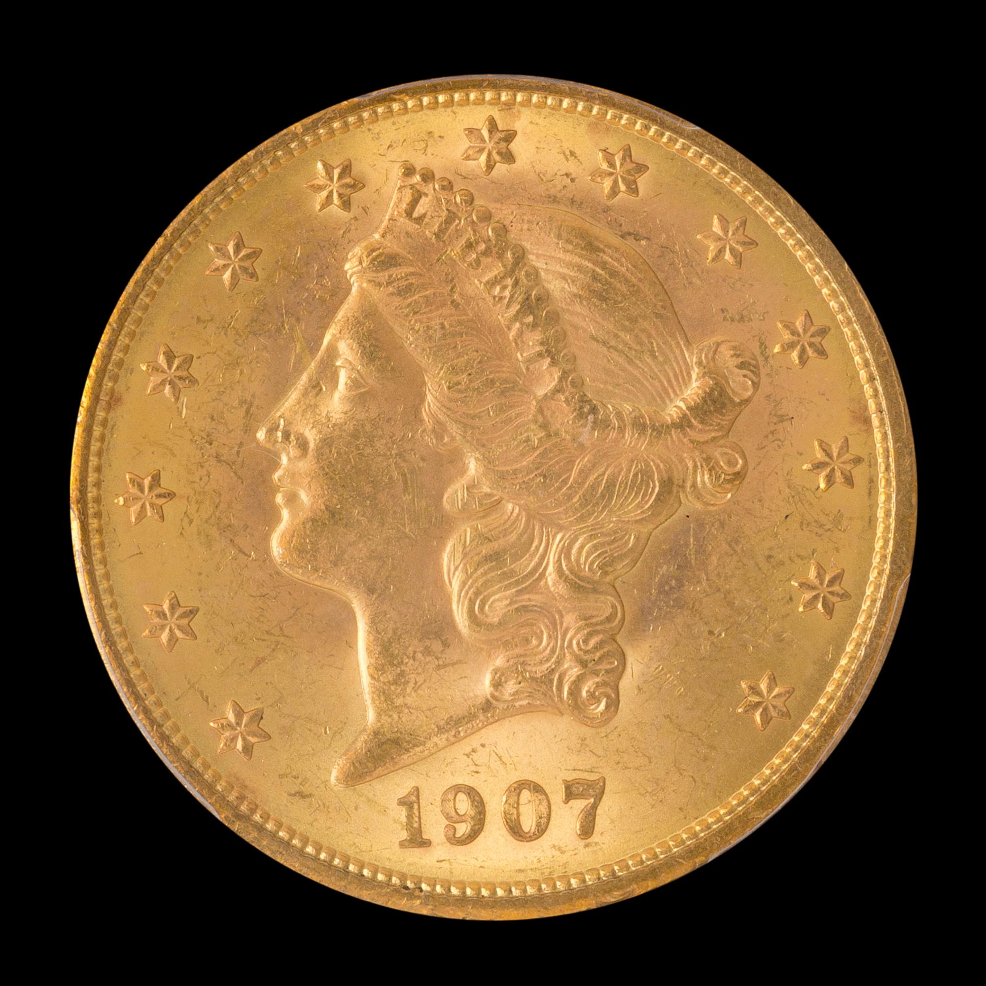 A United States 1907 Liberty Head $20 Gold Coin
