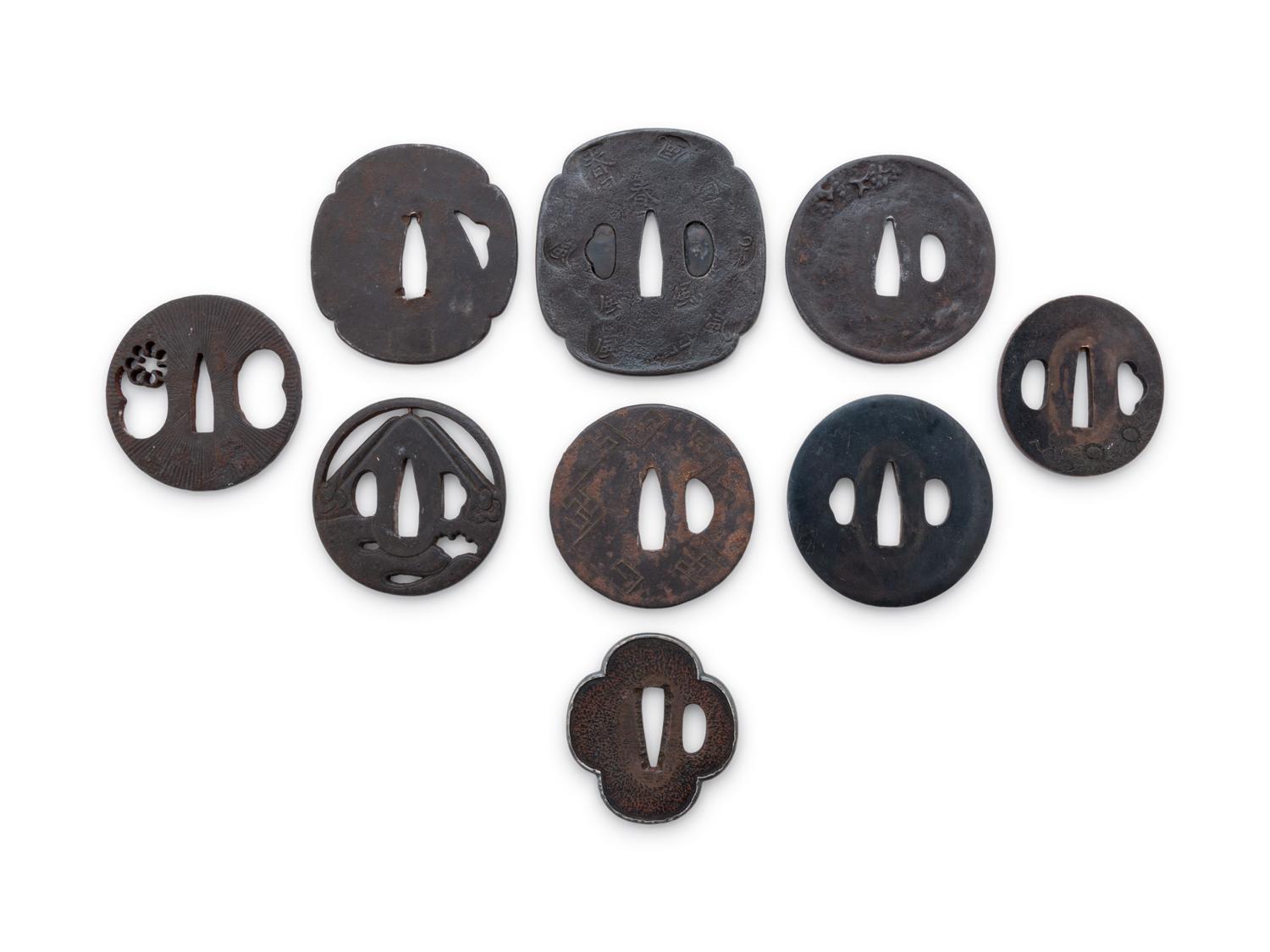 Nine Cast Iron Tsubas