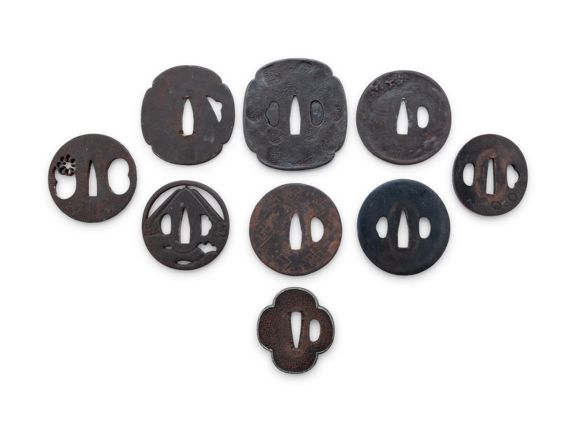 Nine Cast Iron Tsubas