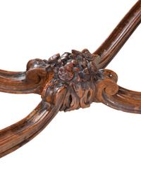 A Louis XV Style Walnut Marble-Top Center Table