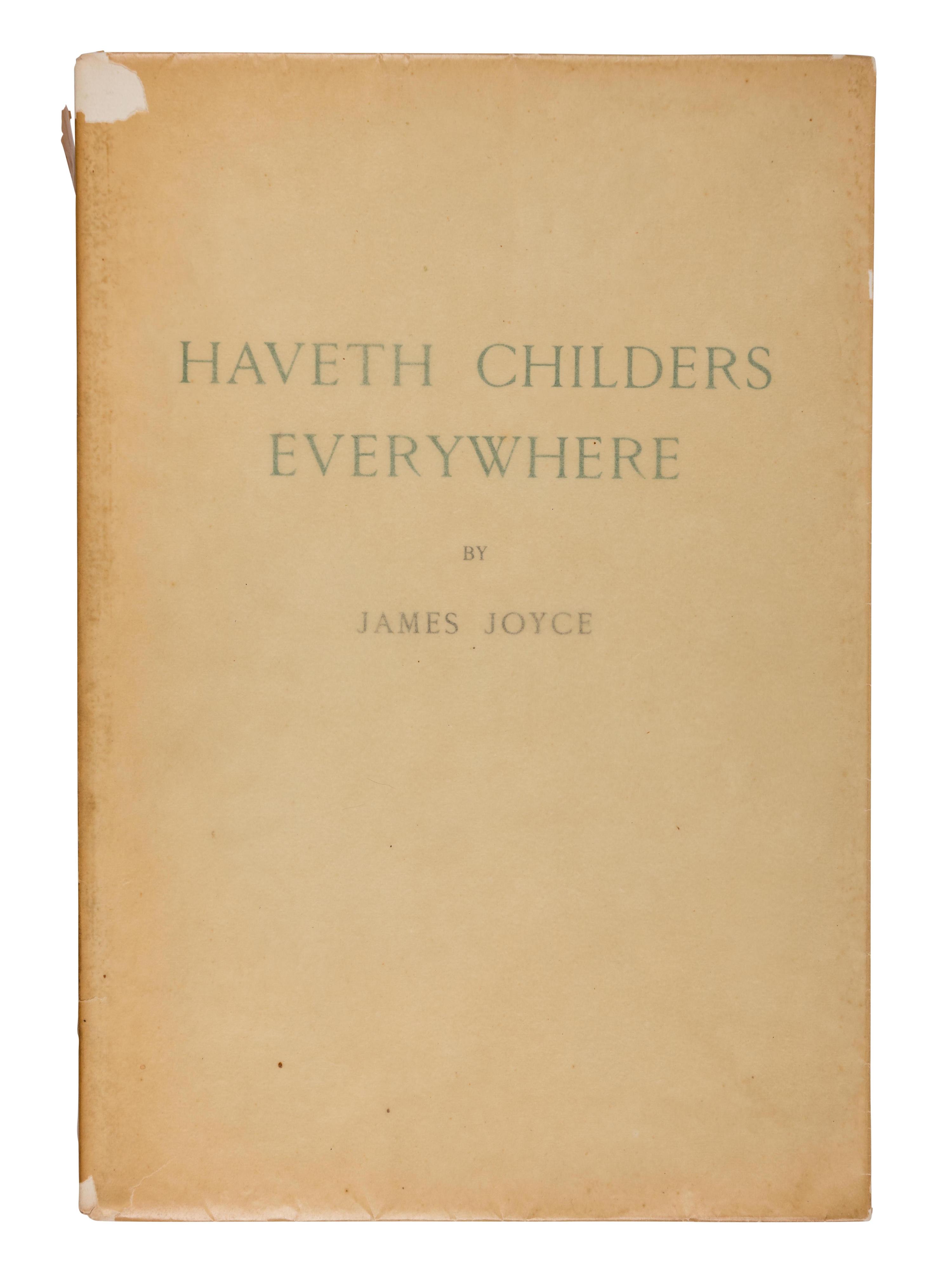 JOYCE, James (1882-1941). A group of 5 FIRST EDITIONS, comprising: