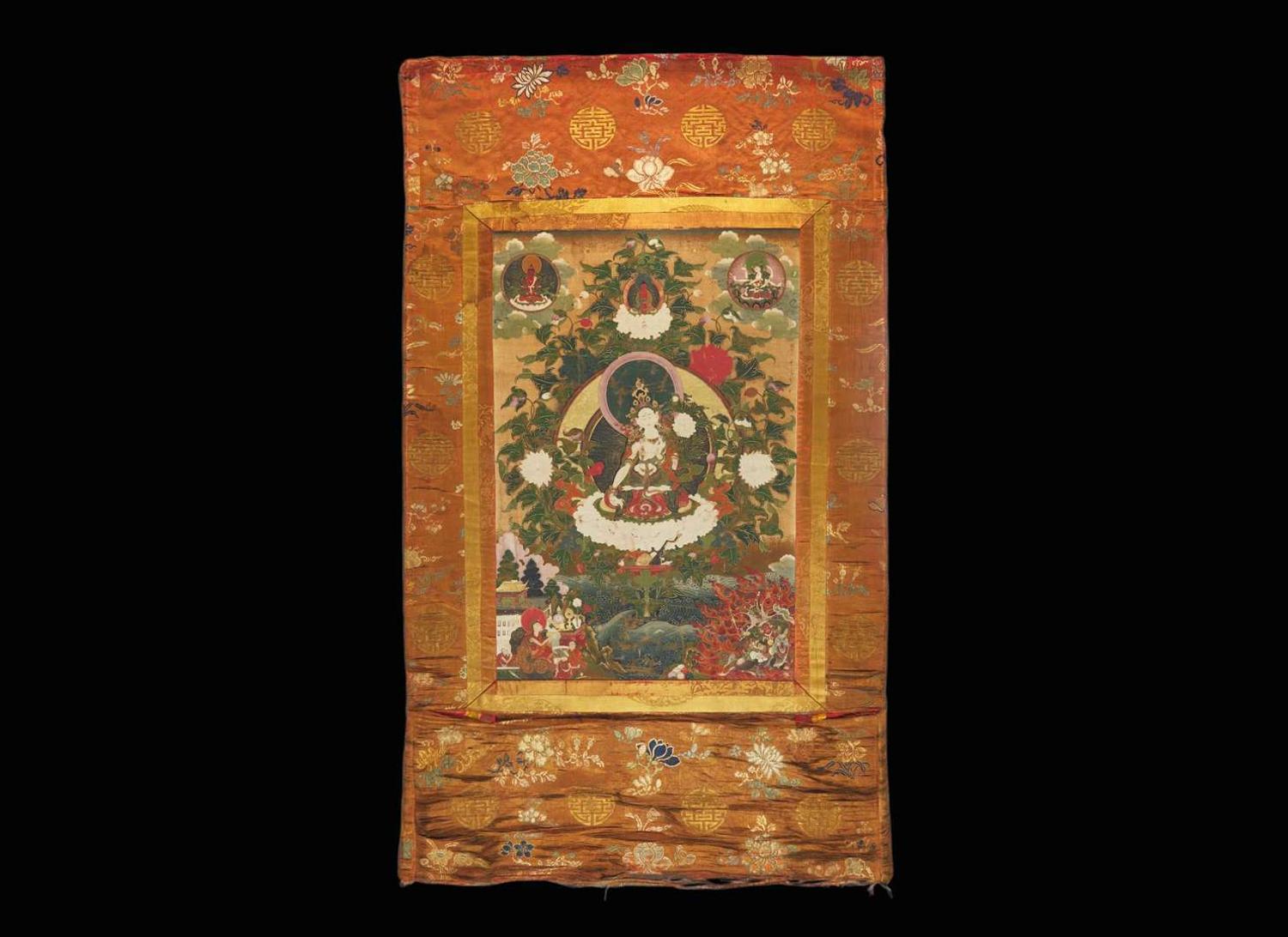A Tibetan thangka depicting White Tara, 19th century or earlier 白度母唐卡 十九世紀或更早