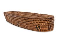 Salish Basketry Cradle, with Imbricated Designs