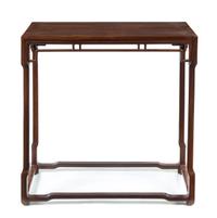 A Chinese Hardwood Side Table Height 31 1/2 x width 31 1/2 x depth 10 3/4 inches.