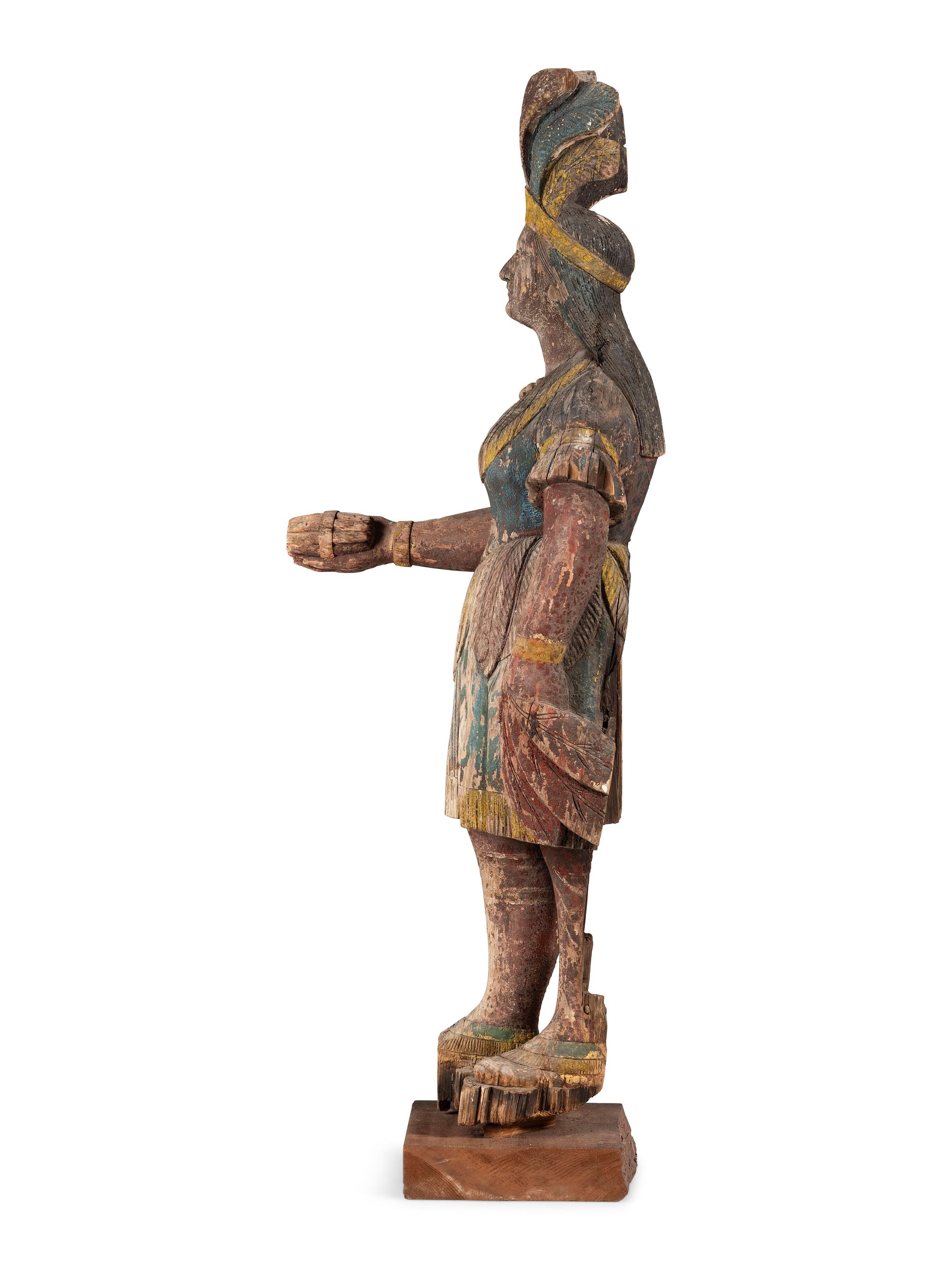 An American Carved and Painted Pine Tobacco Store Figure