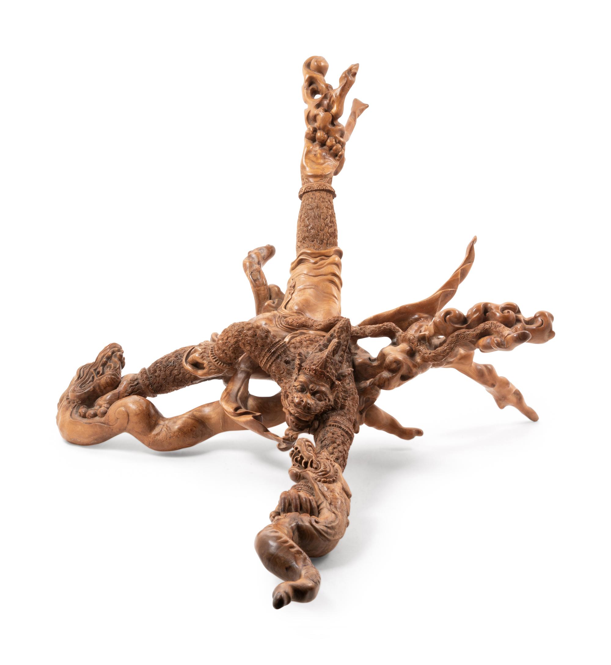 A Burmese Hardwood Carving