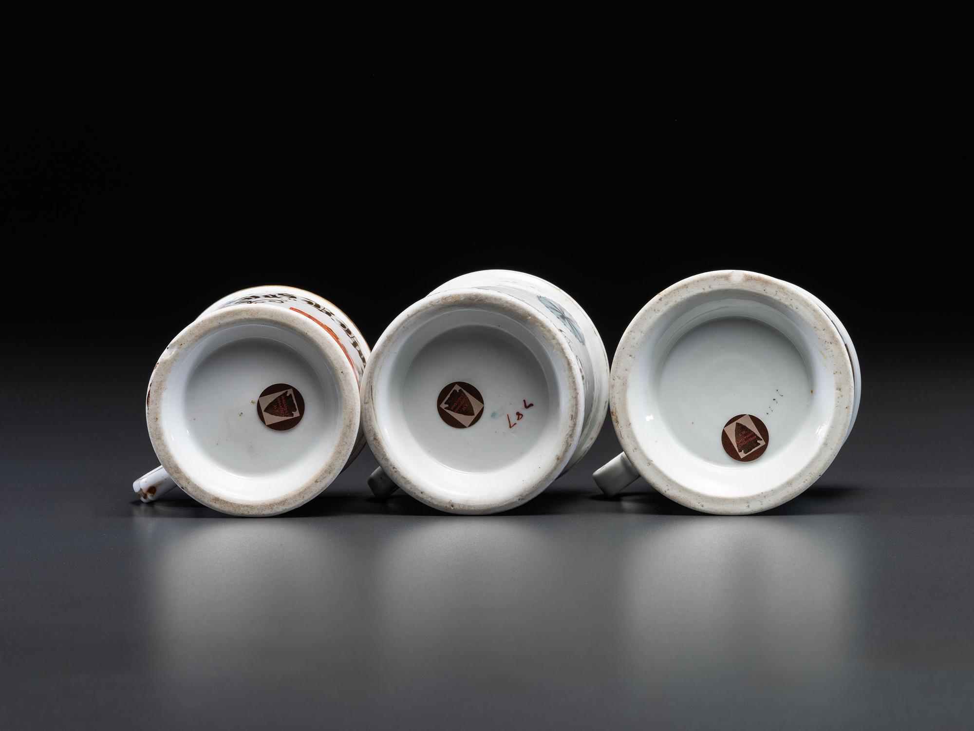 Three Tradesmen's Porcelain Occupational Shaving Mugs