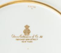 A Set of Ten Mintons Pâte-sur-Pâte Parcel-Gilt Porcelain Dinner Plates