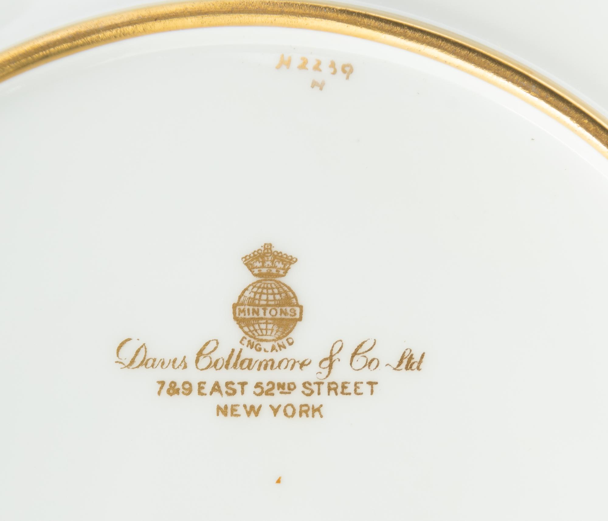 A Set of Ten Mintons Pâte-sur-Pâte Parcel-Gilt Porcelain Dinner Plates