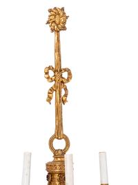 A Pair of Louis XVI Style Gilt Bronze Three-Light Sconces