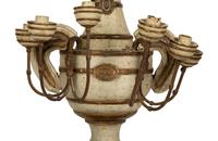 A Pair of French Painted Wood Three-Light Candelabra — EARLY 19TH CENTURY