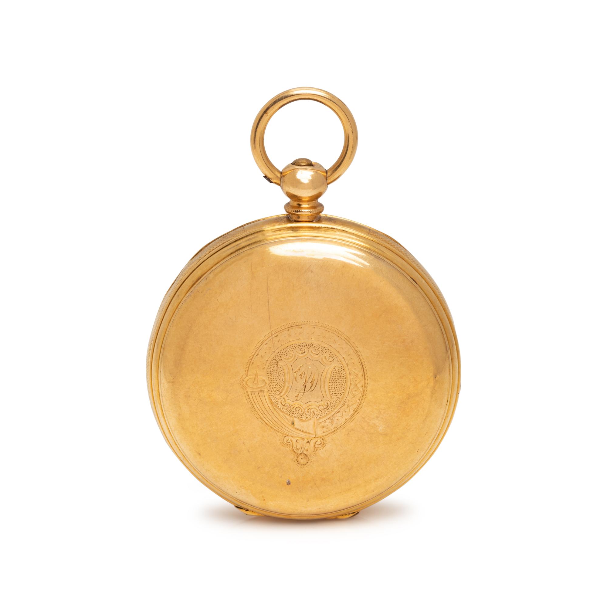 18K YELLOW GOLD OPEN FACE POCKET WATCH