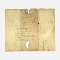 [Hamilton, Alexander] [Lighthouses] Hamilton, Alexander Free-frank Address Leaf
