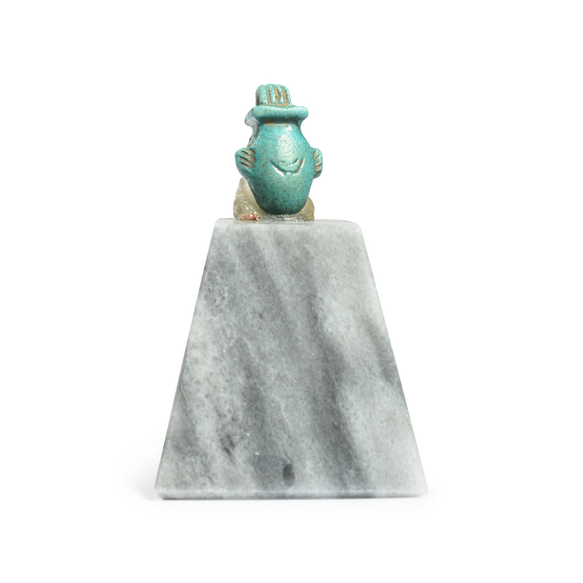 An Egyptian Faience Heart Amulet