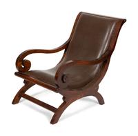 A Mahogany and Leather Armchair