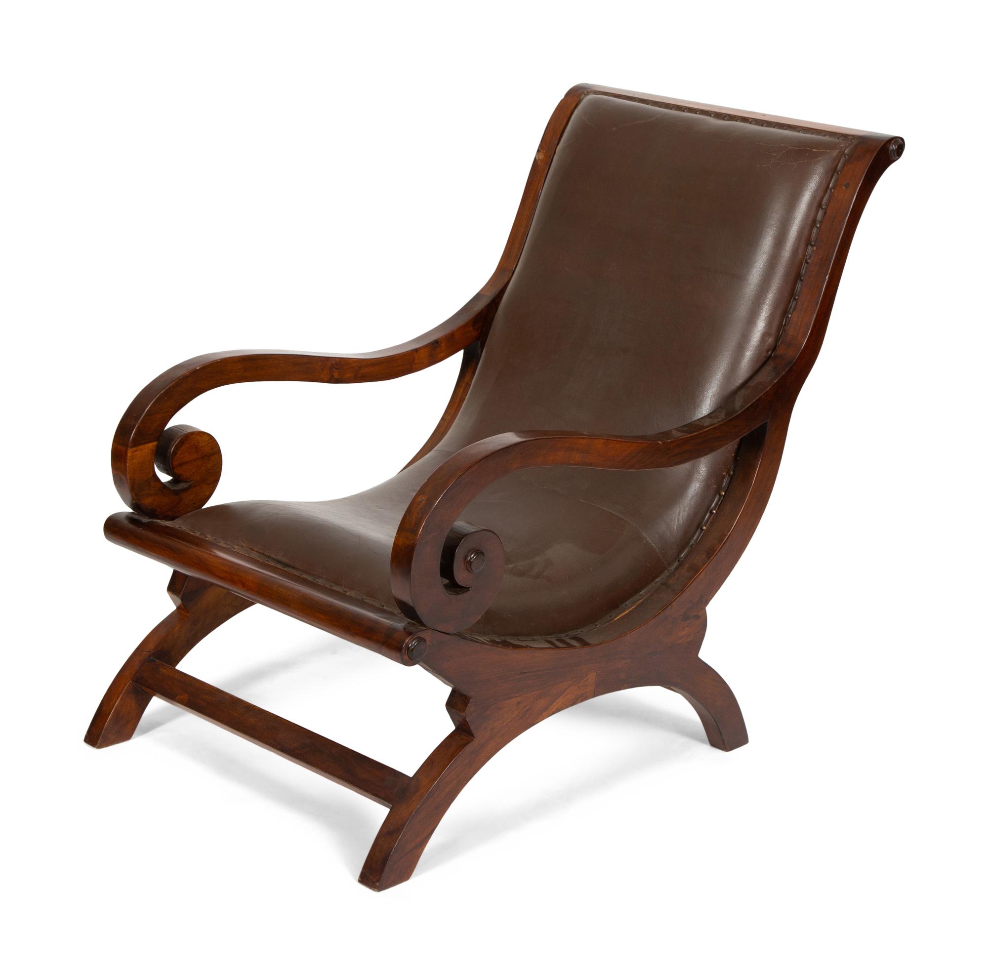 A Mahogany and Leather Armchair