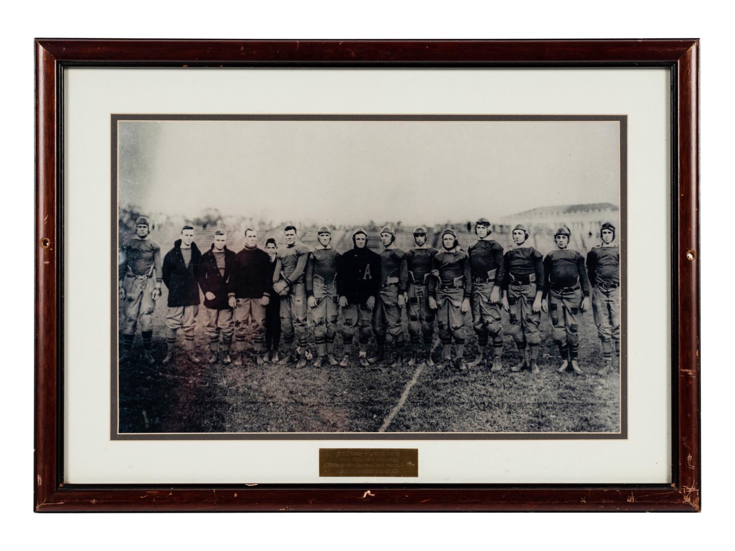 A Group of Six Early Twentieth Century Football Photographs Formerly Displayed at Mike Ditka's Restaurant