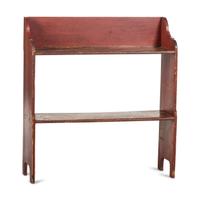 A Primitive Red-Painted Pine Crock Stand