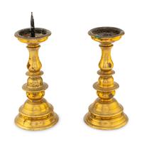 A Pair of Louis XVI Brass Pricket Sticks