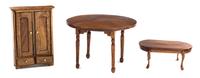 A Group of Three Furniture Articles Height of table 2 5/8 x diameter of top 4 inches. — B. Leo Fallert