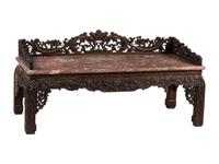 A Chinese Carved Hardwood Four-Piece Furniture Suite