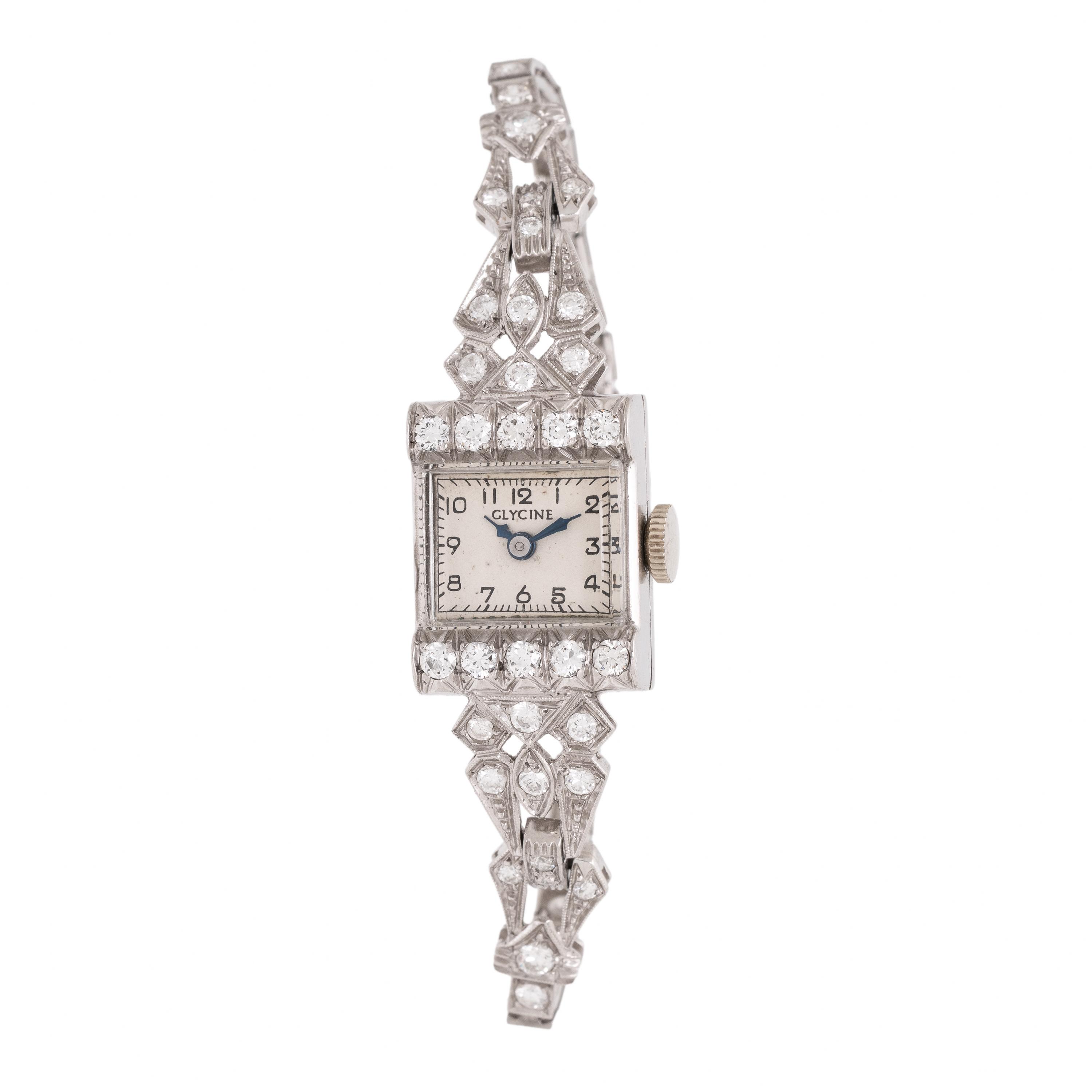 Glycine, Retro, Diamond and Platinum Watch