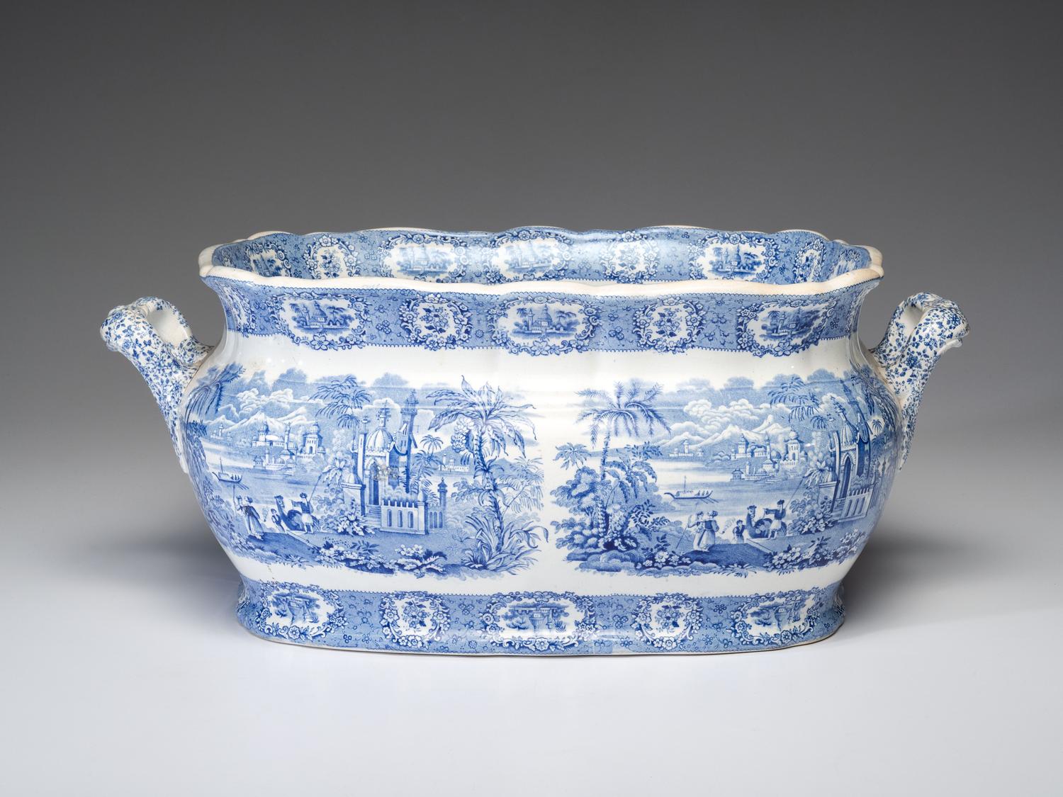 An English Blue and White Transferware Foot Bath