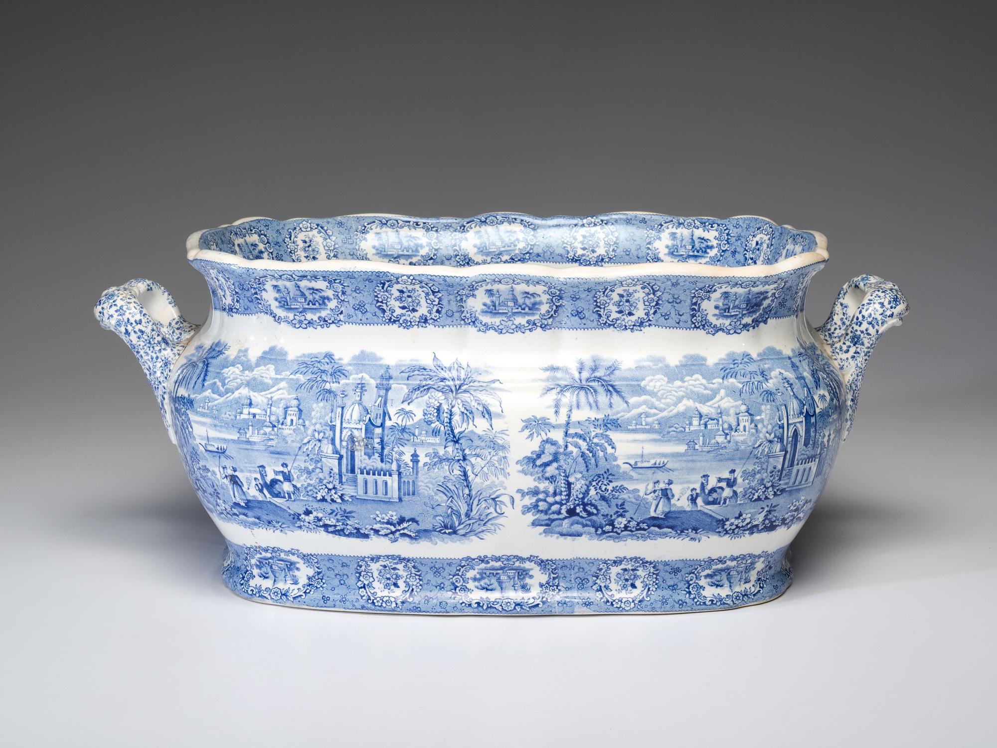 An English Blue and White Transferware Foot Bath