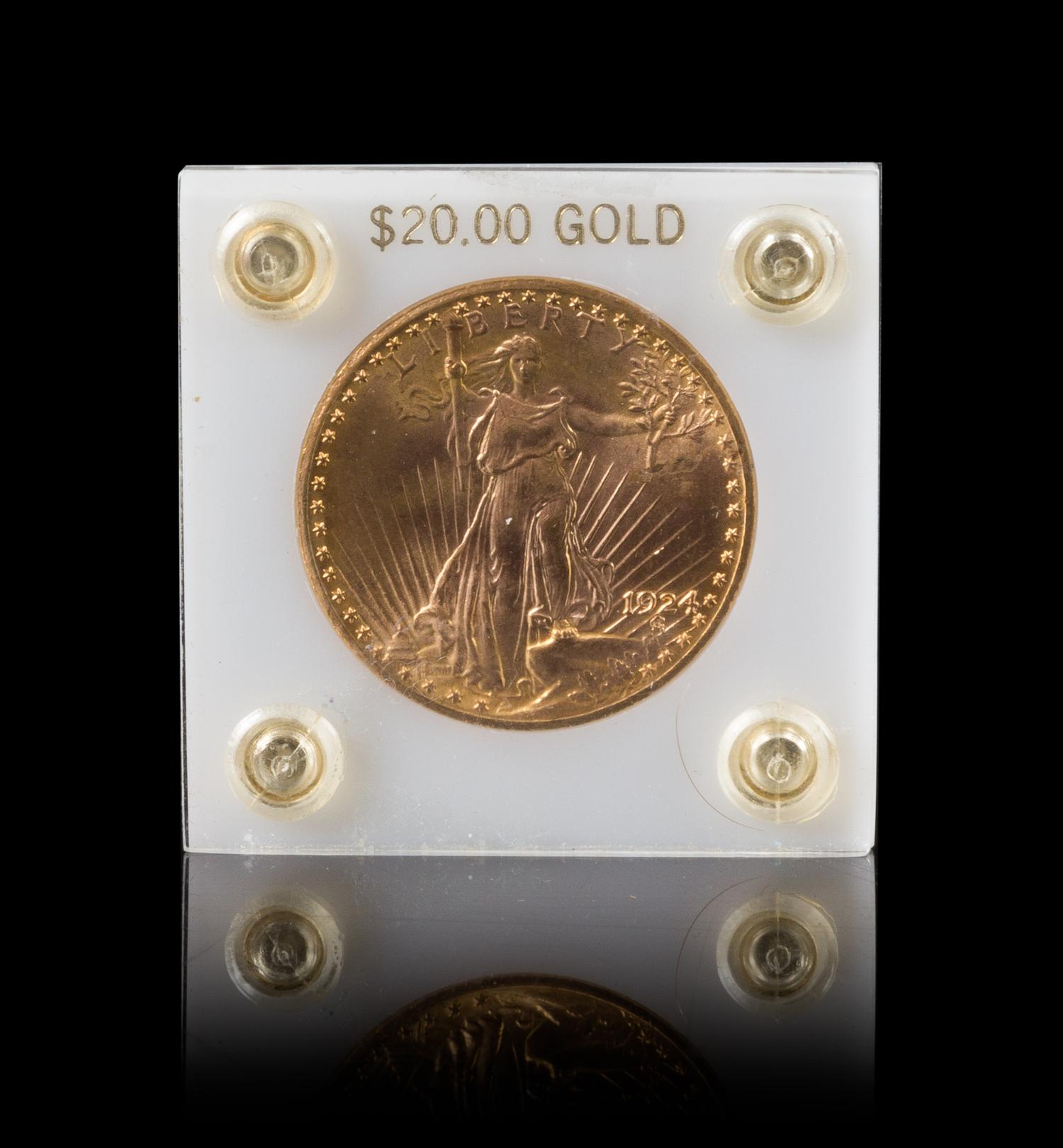 A United States 1924 Saint Gaudens $20 Gold Coin
