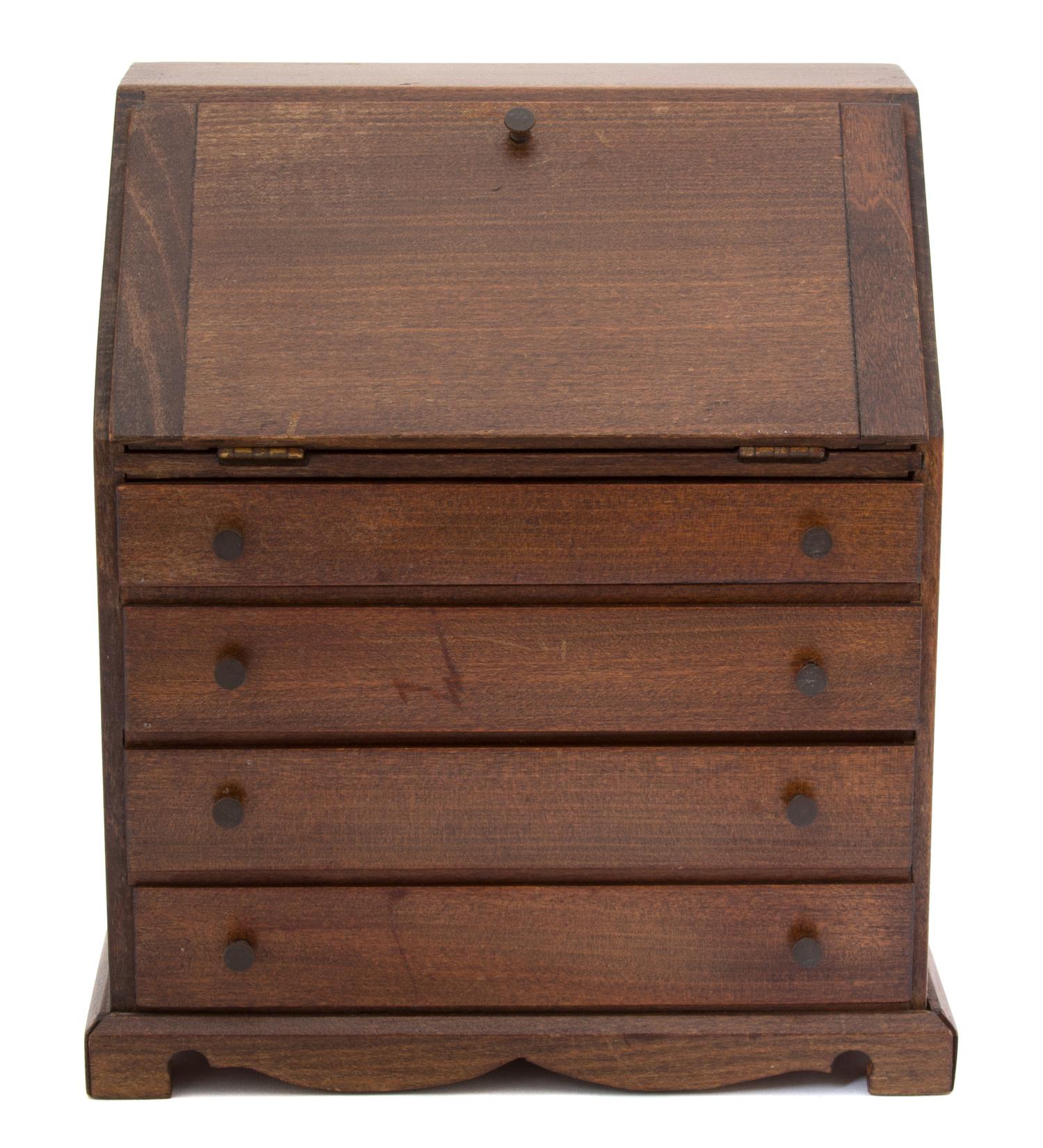 A Louis XV Style Porcelain and Gilt Metal Mounted Miniature Bombe Chest of Drawers — EARLY 20TH CENTURY