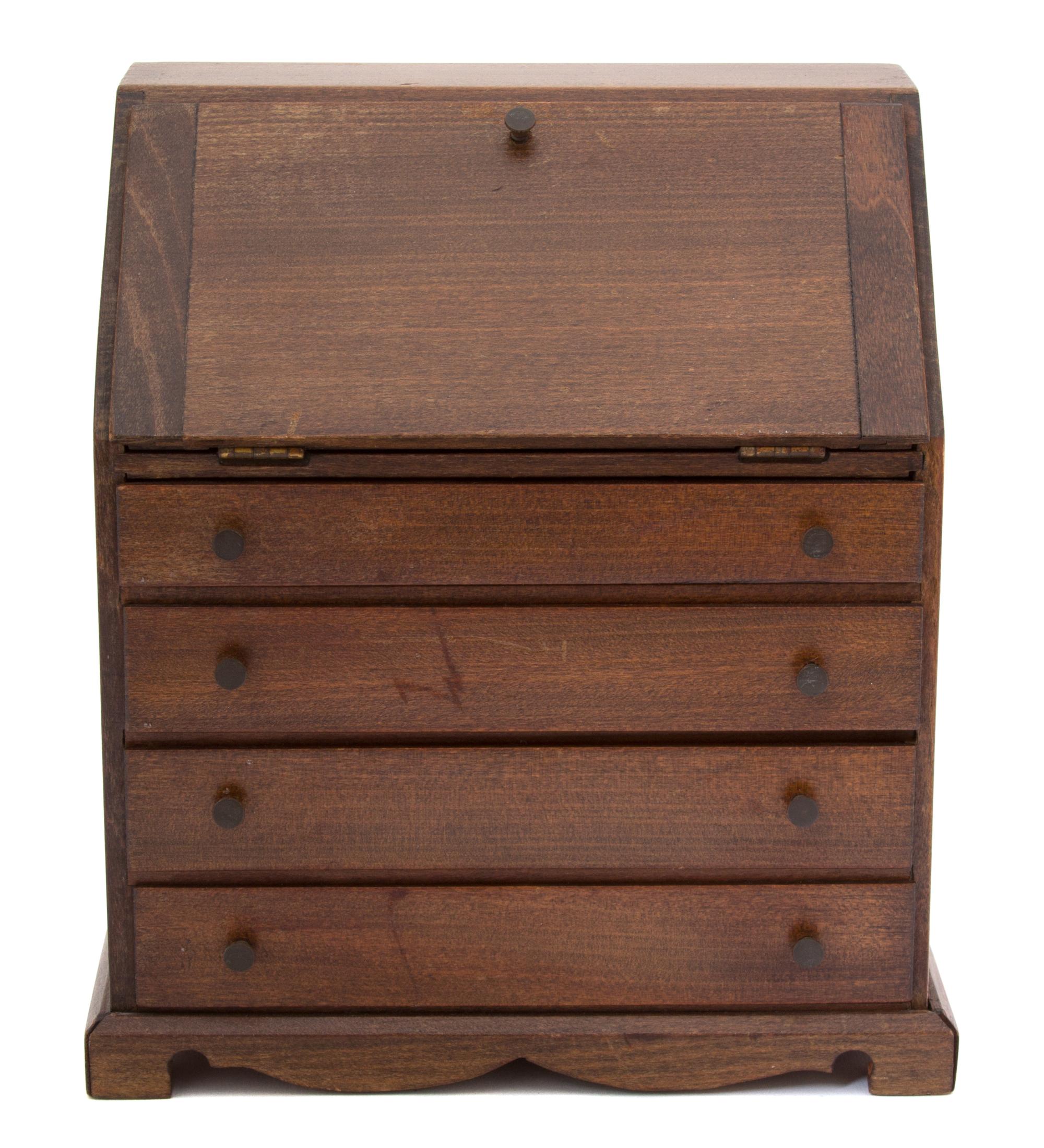 A Louis XV Style Porcelain and Gilt Metal Mounted Miniature Bombe Chest of Drawers — EARLY 20TH CENTURY