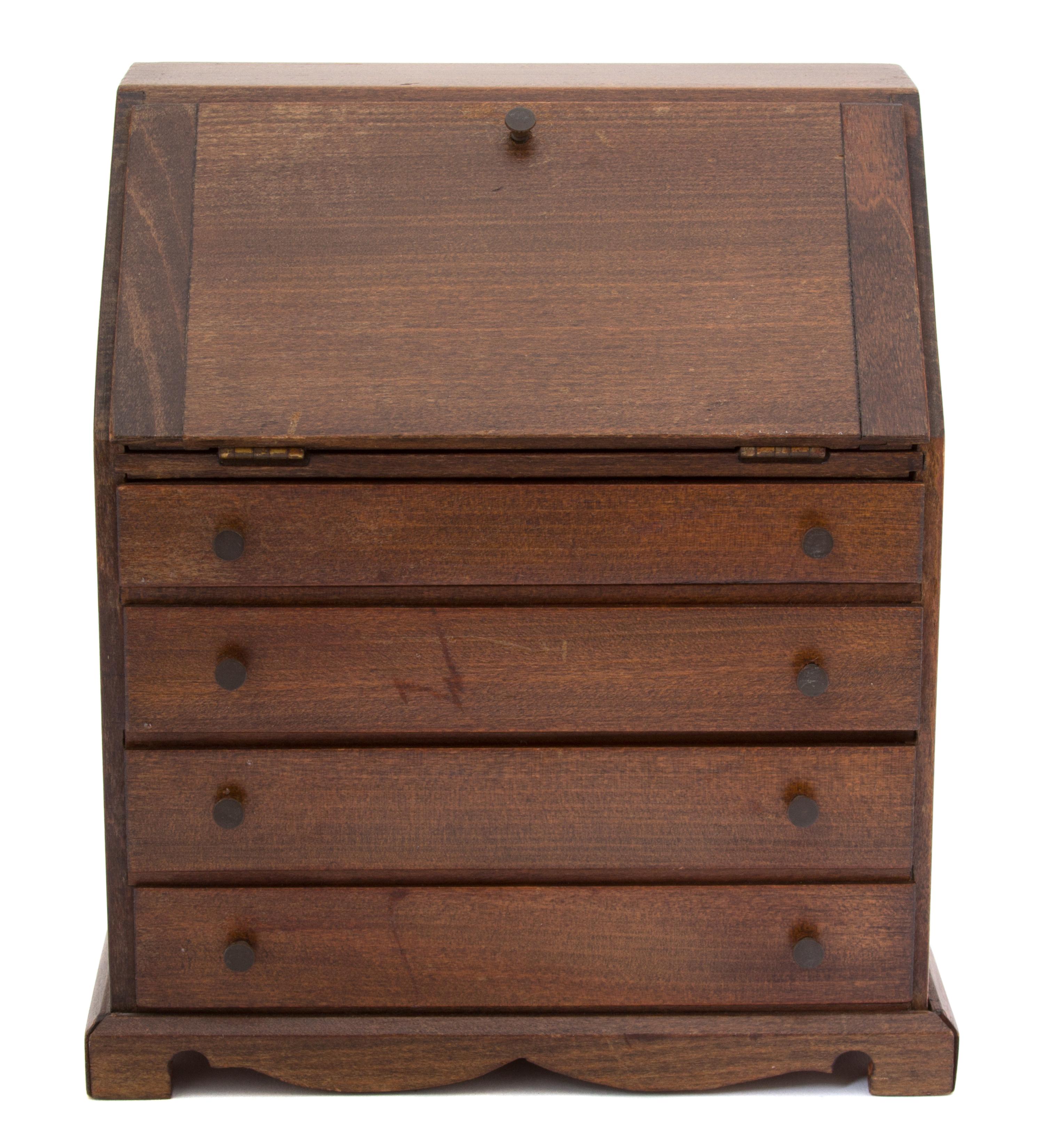 A Louis XV Style Porcelain and Gilt Metal Mounted Miniature Bombe Chest of Drawers — EARLY 20TH CENTURY