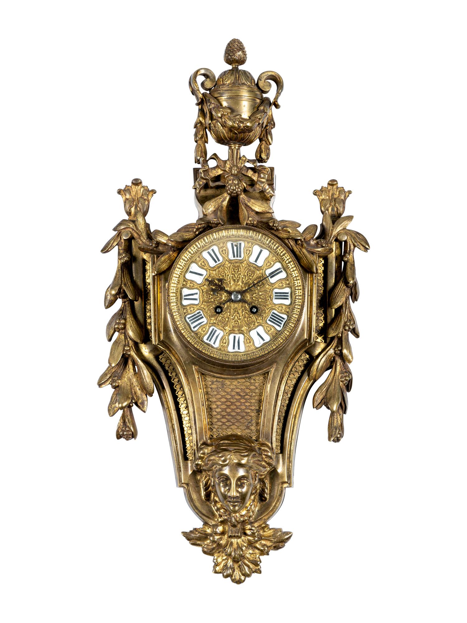 A French Gilt Bronze Cartel Clock