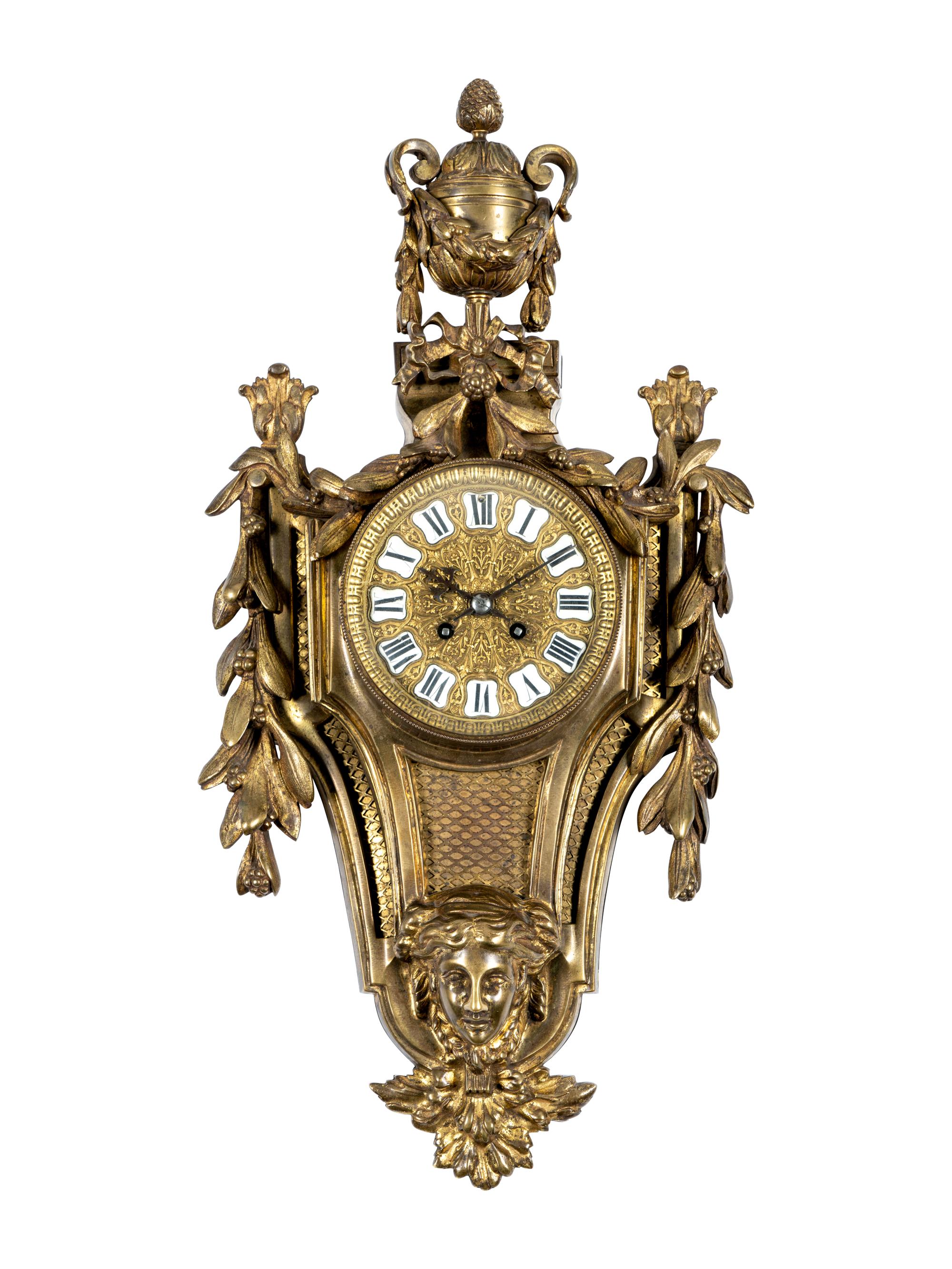 A French Gilt Bronze Cartel Clock