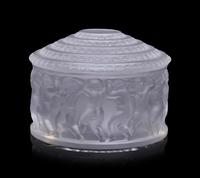 A Lalique Glass Covered Box