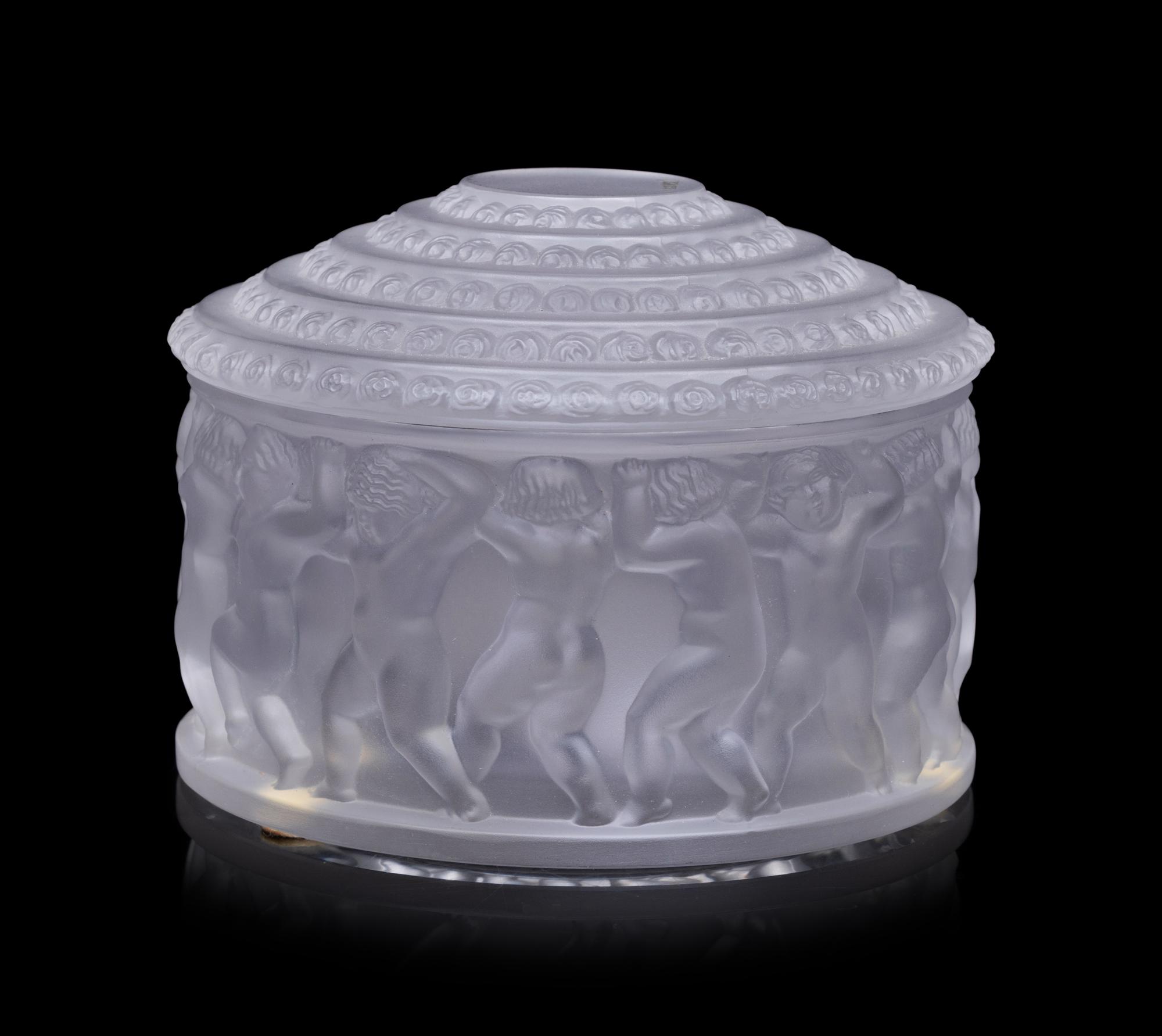 A Lalique Glass Covered Box