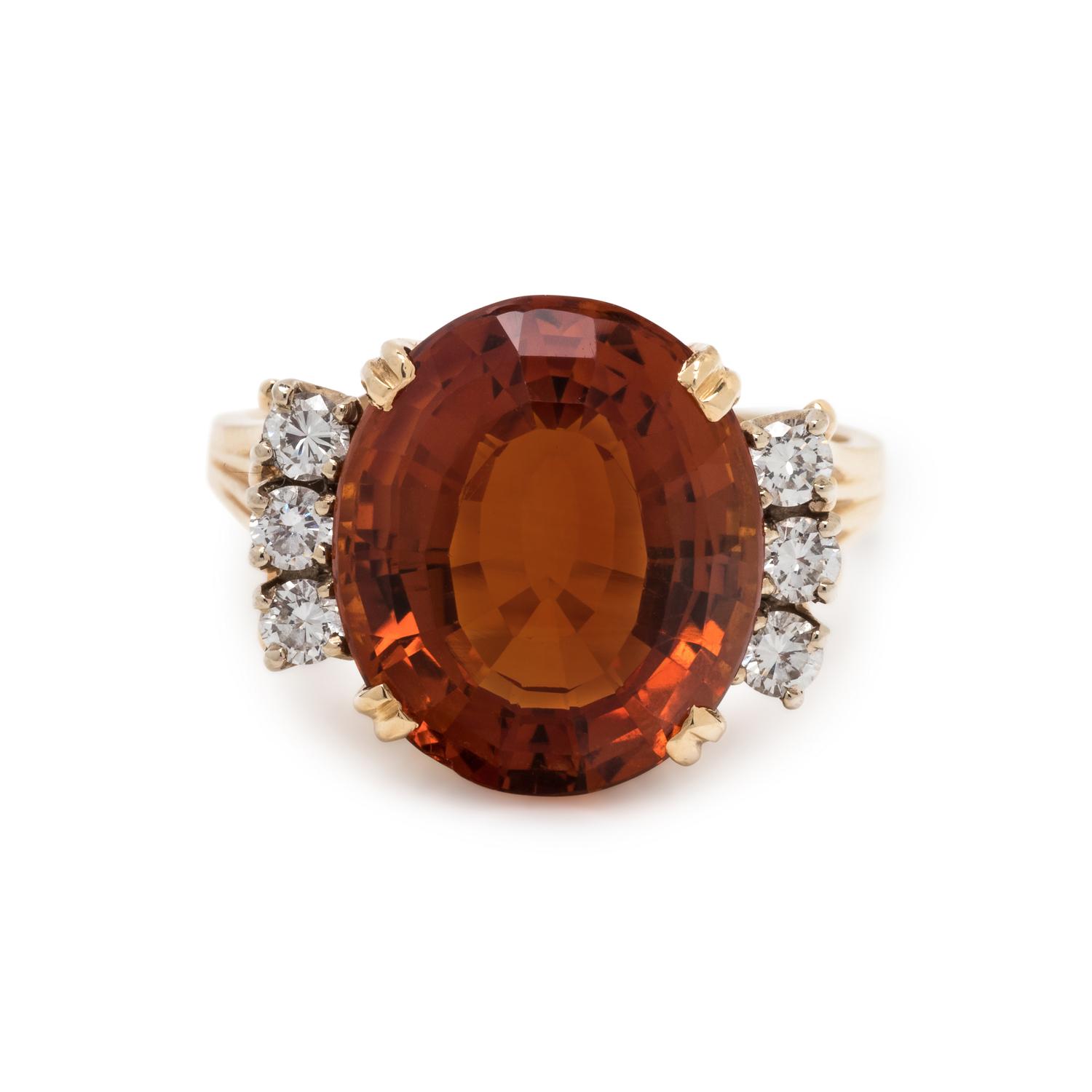 CITRINE AND DIAMOND RING