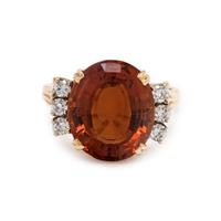 CITRINE AND DIAMOND RING