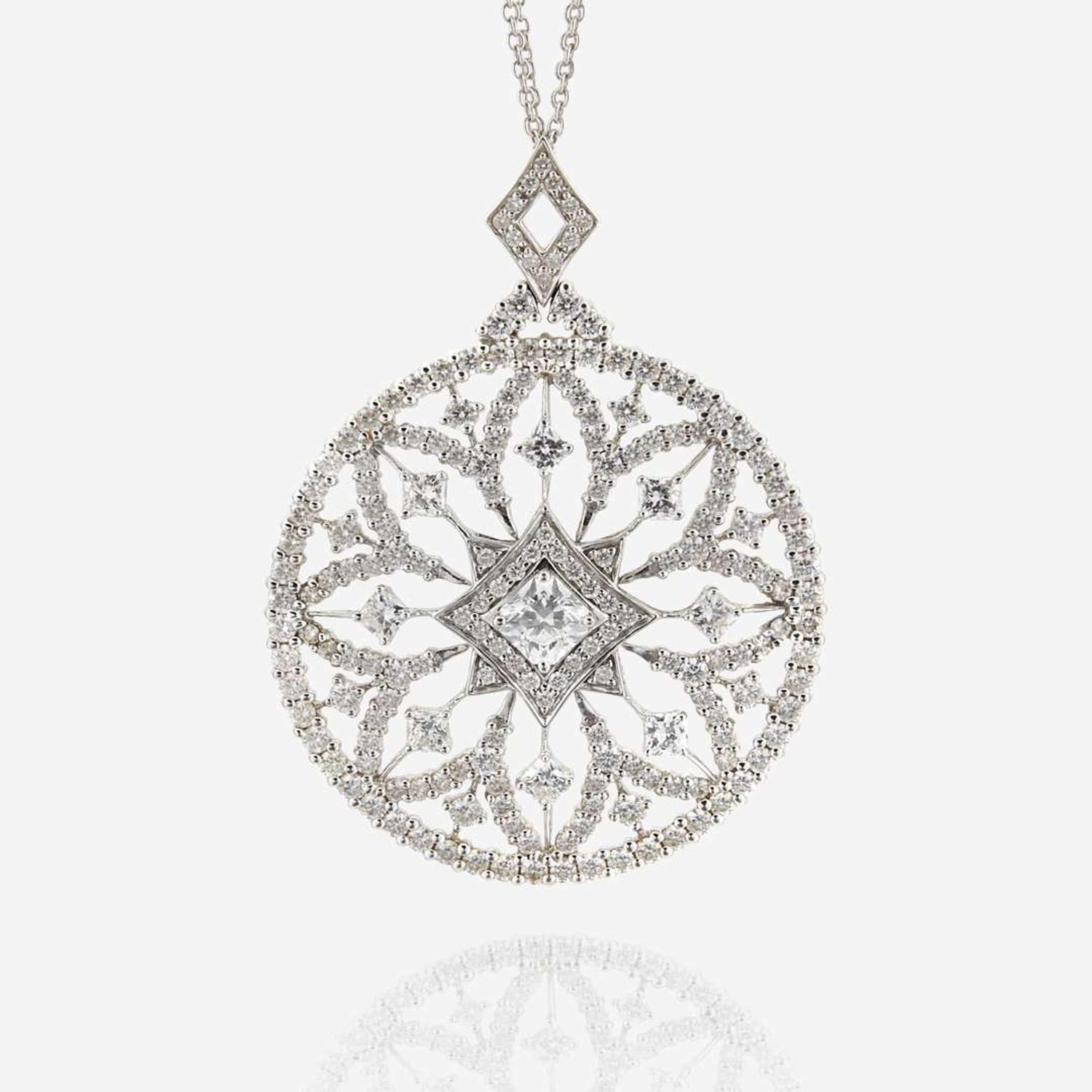 A diamond and white gold pendant, Hearts on Fire