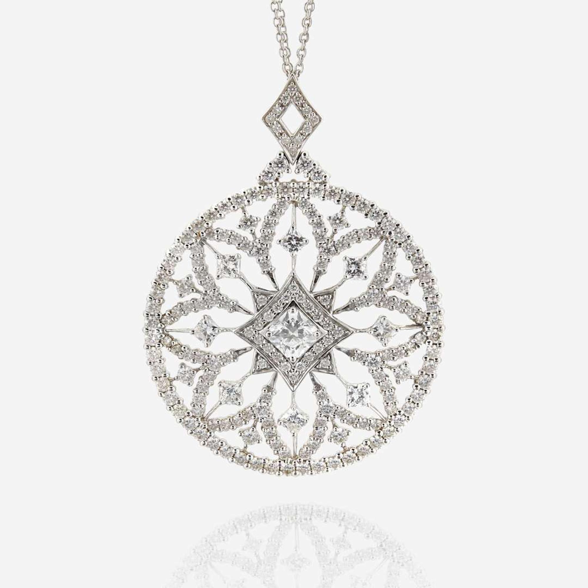 A diamond and white gold pendant, Hearts on Fire